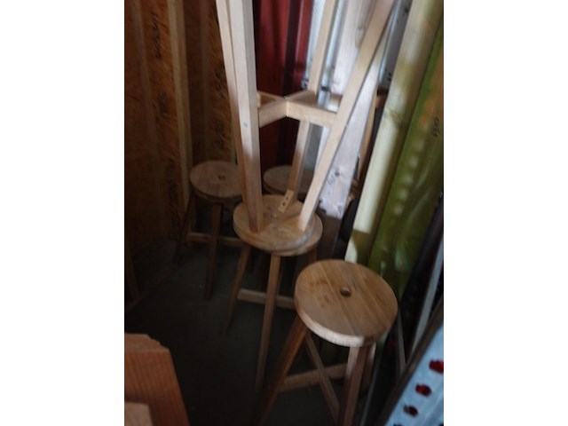 6x houten barkruk - afbeelding 1 van  3