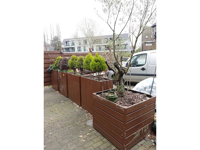 6x houten bloembak - afbeelding 1 van  5