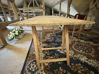 6x houten schragen + 3 tafelbladen l225xb80 cm - afbeelding 2 van  4