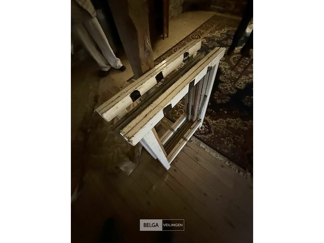 6x houten schragen + 3 tafelbladen l225xb80 cm - afbeelding 3 van  4