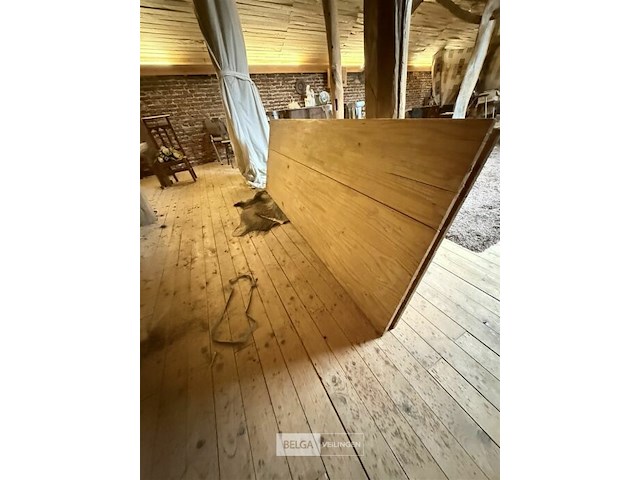 6x houten schragen + 3 tafelbladen l225xb80 cm - afbeelding 4 van  4