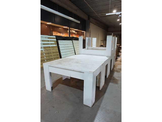 6x houten tafel - afbeelding 1 van  3