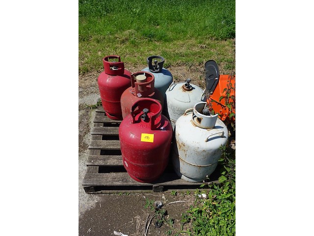 6x lege gasflessen - afbeelding 1 van  4