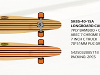 6x longboard 40 inch stripe design green - afbeelding 1 van  1