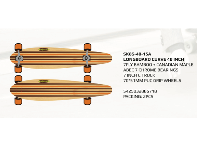 6x longboard 40 inch stripe design green - afbeelding 1 van  1