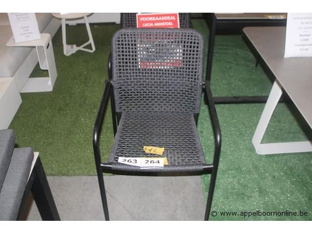 6x lucia sac aluminium zwart mat + ow rope charcoal zwart - afbeelding 1 van  1