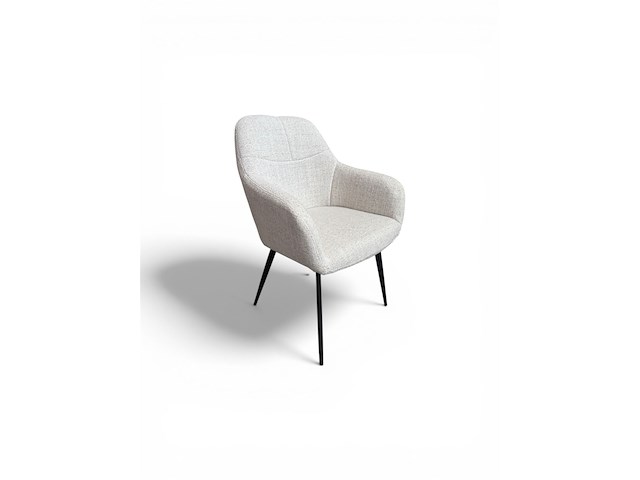 6x luxe eetkamerstoel - beige stof - afbeelding 3 van  5