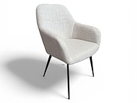 6x luxe eetkamerstoel - beige stof - afbeelding 3 van  5