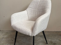 6x luxe eetkamerstoel - beige stof - afbeelding 4 van  5