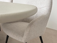 6x luxe eetkamerstoel - beige stof - afbeelding 5 van  5