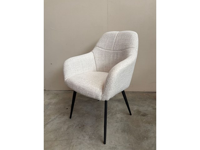 6x luxe eetkamerstoel - beige stof - afbeelding 4 van  5