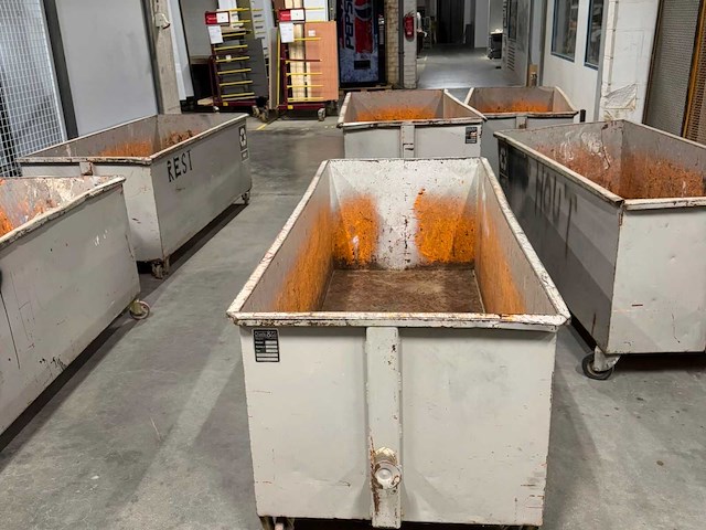 6x metalen afvalbakken op wielen - afbeelding 3 van  6