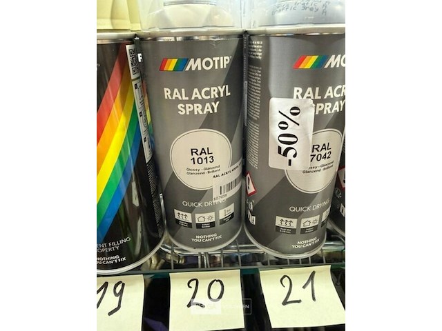 6x motip acryl parelwit ral1013 400ml (houdbaar tot 2034) - afbeelding 2 van  3