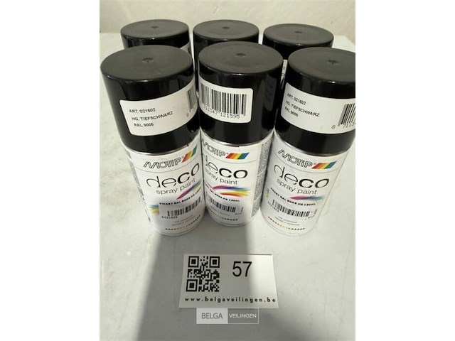 6x motip diepzwart hoogglanzend ral9005 150ml (houdbaar tot 2034) - afbeelding 1 van  3