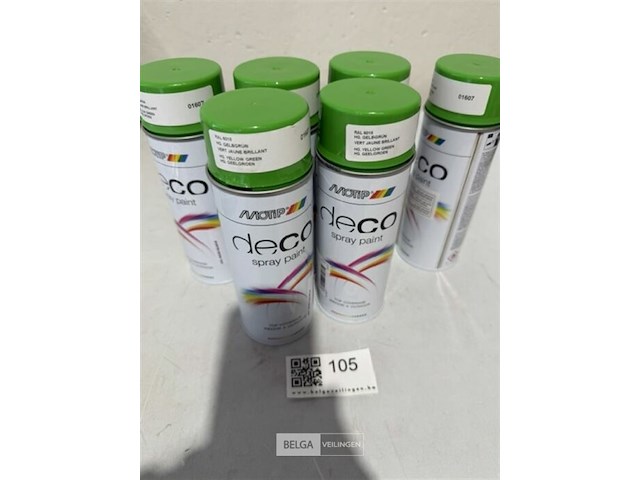 6x motip geelgroen ral6018 400ml (houdbaar tot 2034) - afbeelding 2 van  3