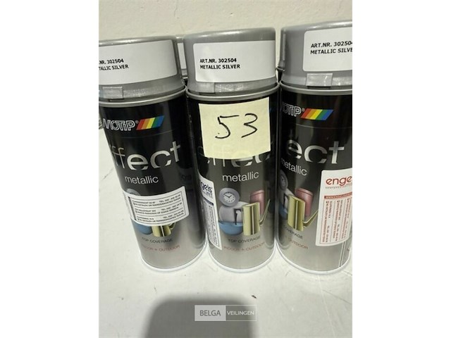 6x motip metalic silver 400ml (houdbaar tot 2034) - afbeelding 1 van  3