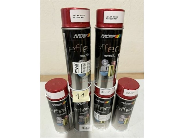 6x motip metallic red 400ml (houdbaar tot 2034) - afbeelding 1 van  3