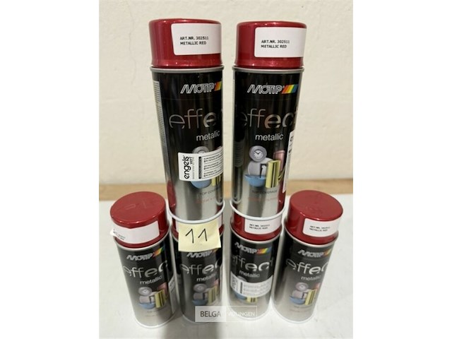 6x motip metallic red 400ml (houdbaar tot 2034) - afbeelding 2 van  3