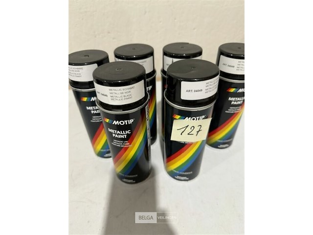 6x motip metallic zwart 400ml (houdbaar tot 2034) - afbeelding 1 van  3