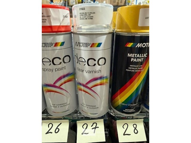 6x motip spray paint hoogglans vernis 400ml (houdbaar tot 2034) - afbeelding 3 van  3