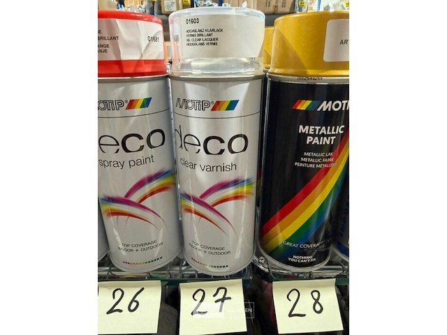 6x motip spray paint hoogglans vernis 400ml (houdbaar tot 2034) - afbeelding 3 van  3