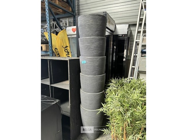 6x nieuwe pvc bloembakken ø39 cm - afbeelding 1 van  3