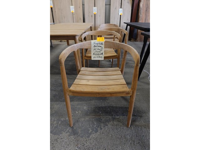 6x outdoor teak stoel - afbeelding 1 van  5