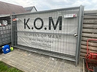 6x partij metalen bouwhekken / werfhekken