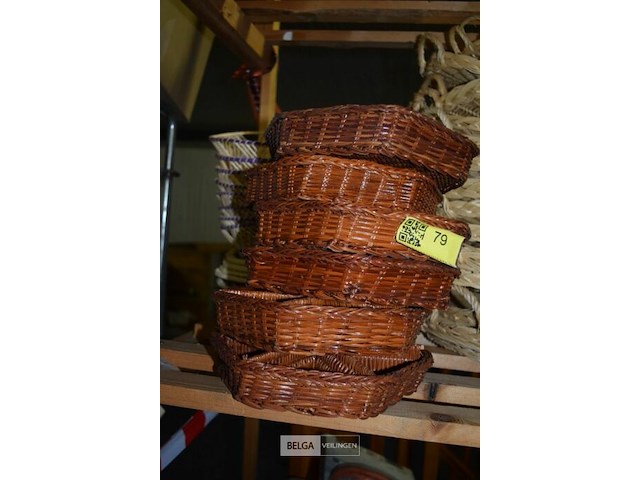 6x rieten sorteermandjes - afbeelding 1 van  2