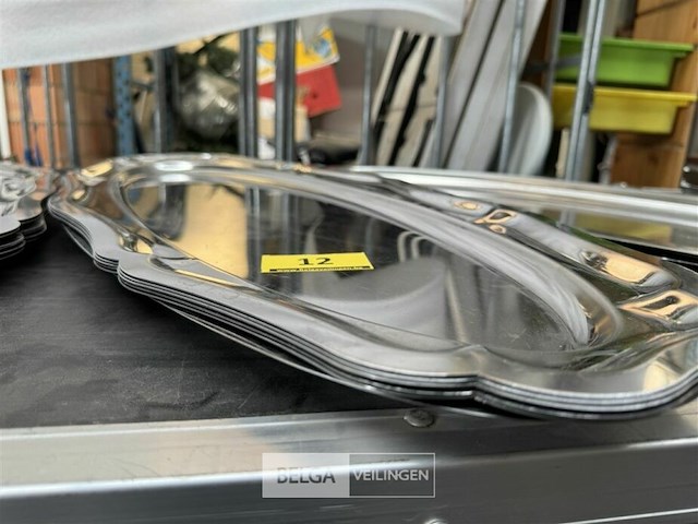 6x rvs schotels l80 cm - afbeelding 1 van  2