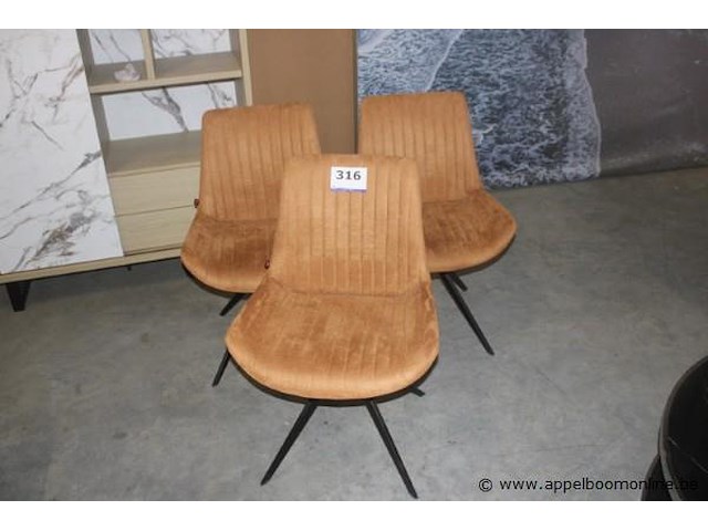 6x stoel céline in stof budapest caramel - afbeelding 1 van  1