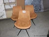 6x stoel céline in stof budapest caramel - afbeelding 1 van  1