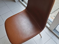 6x stoel jonstrup cognac kunstleer + dactylostoel - afbeelding 4 van  5