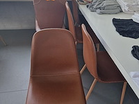 6x stoel jonstrup cognac kunstleer/naturel eiken - afbeelding 1 van  4