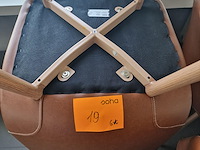 6x stoel jonstrup cognac kunstleer/naturel eiken - afbeelding 2 van  4