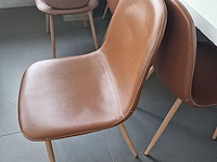 6x stoel jonstrup cognac kunstleer/naturel eiken - afbeelding 4 van  4
