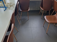 6x stoel jonstrup cognac kunstleer/naturel eiken