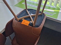 6x stoel jonstrup cognac kunstleer/naturel eiken - afbeelding 2 van  4