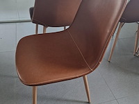 6x stoel jonstrup cognac kunstleer/naturel eiken - afbeelding 3 van  4