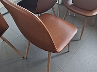 6x stoel jonstrup cognac kunstleer/naturel eiken - afbeelding 4 van  4