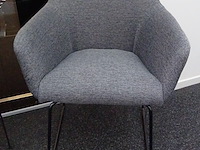 6x stoffen armstoel + tafel en bijzettafeltje - afbeelding 2 van  6
