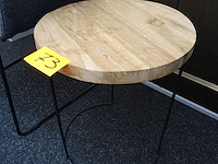 6x stoffen armstoel + tafel en bijzettafeltje - afbeelding 3 van  6