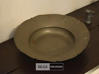 6x tinnen maatbekers + schotel - afbeelding 3 van  3