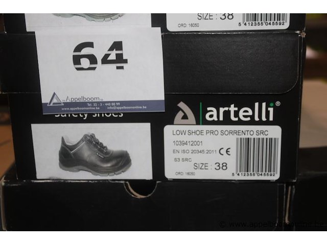 6x veiligheidsschoenen, artelli, low shoe pro sorrento src, maat 38, gebruikt - afbeelding 4 van  6
