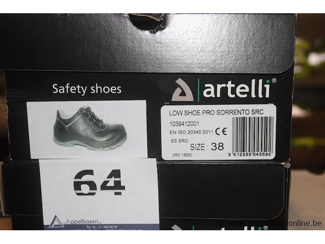 6x veiligheidsschoenen, artelli, low shoe pro sorrento src, maat 38, gebruikt - afbeelding 5 van  6