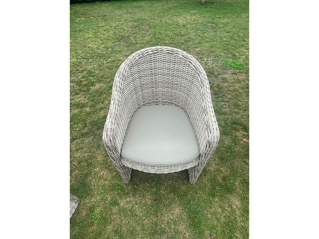6x wicker tuinzetel met kussen - afbeelding 2 van  3