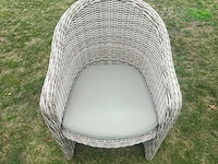 6x wicker tuinzetel met kussen - afbeelding 2 van  3
