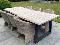 6x wicker tuinzetel met kussen - afbeelding 3 van  3