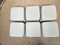 6x zitpoef wit 40x40x47cm - afbeelding 2 van  3