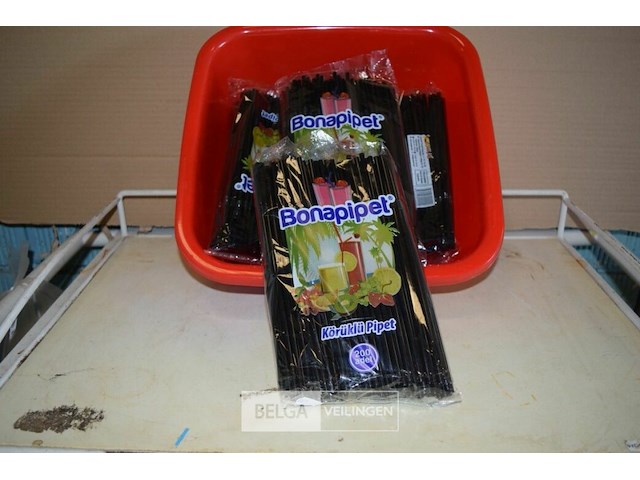 6x200st plastieken rietjes - afbeelding 1 van  2